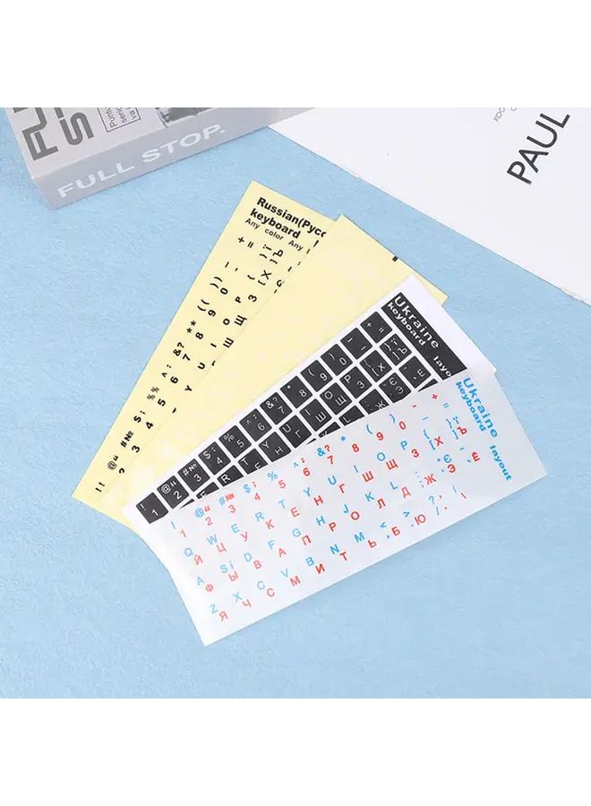 Model C Ukrainian Keyboard Stickers PVC Durable Easy Apply Black White Red Blue Letters For PC Laptop - Image 1